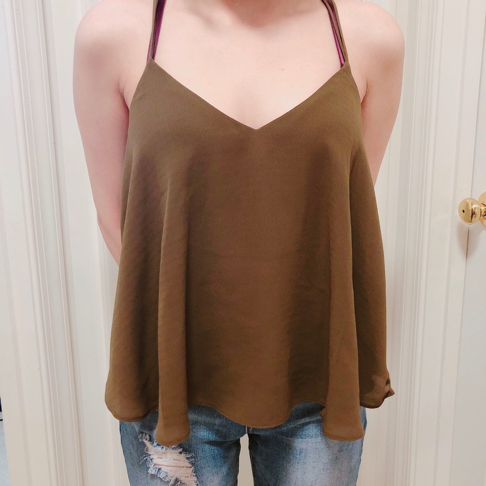 Topshop Olive Green Top